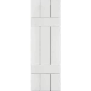 12 in. x 41 in. Exterior Real Wood Pine Board and Batten Shutters Pair Primed