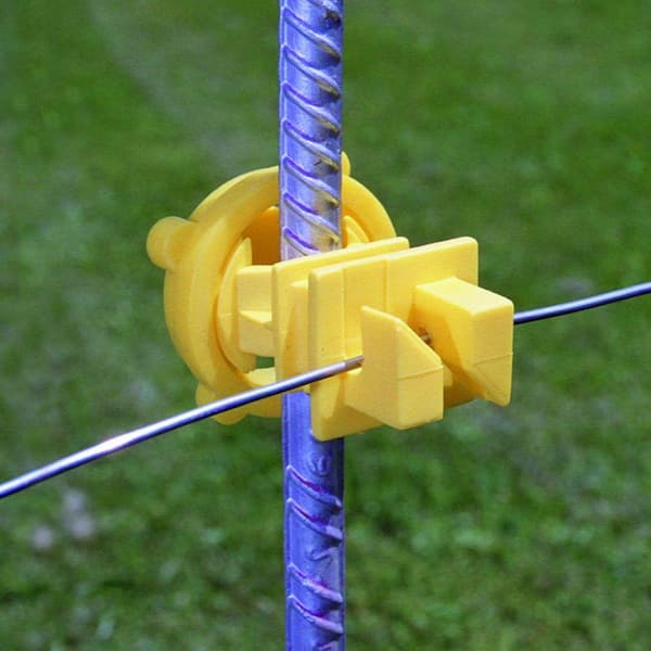 75 x Yellow Screw Ring Insulators Electric Fence Post Wire Rope Fencing Polywire 