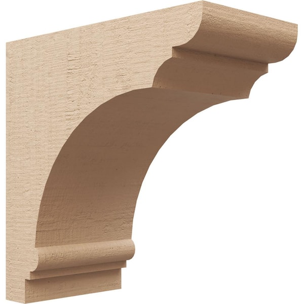 Ekena Millwork 8-in. x 16-in. x 16-in. Series 1 Classic Hughes Rough Cedar Woodgrain Timberthane Polyurethane Corbel, Primed Tan