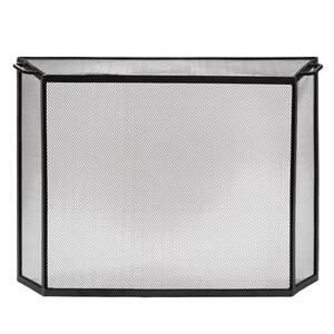 33 in. Tall L 1-Panel Graphite Contemporary Spark Guard Screen with 2 Handles
