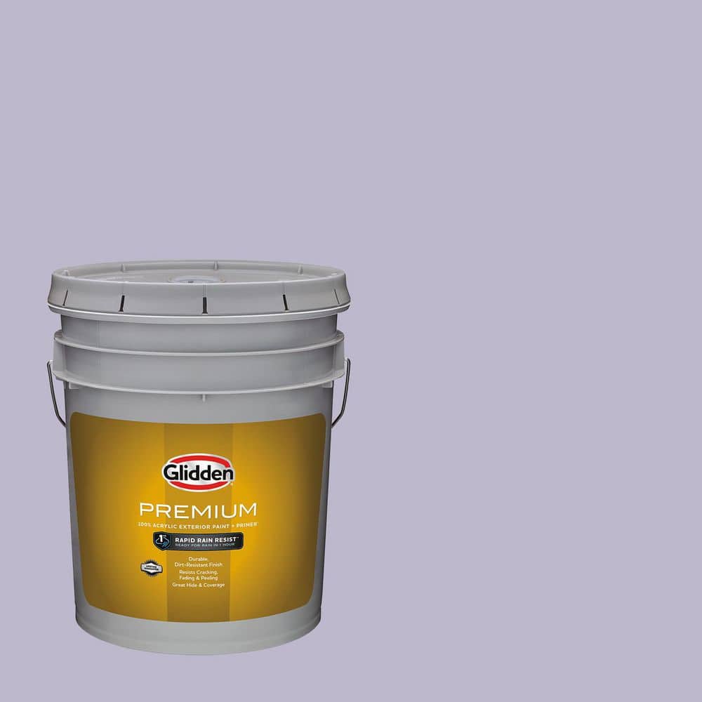 Glidden Premium 5 gal. PPG1175-4 Wild Lilac Flat Exterior Latex
