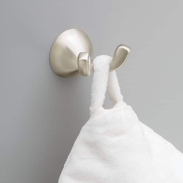 Foundations Wall Mount Towel J-Hook Robe Hook Bath Hardware Accessory in SpotShield Brushed Nickel