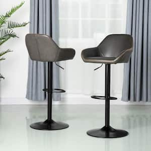 2 Swivel Cream Soda PU Leather Modern Adjustable Hydraulic Bar Stool Bar-stool 