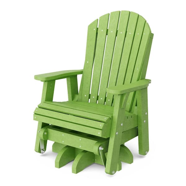 Heritage 1-Person Lime Green HDPE Plastic Outdoor Swivel Glider