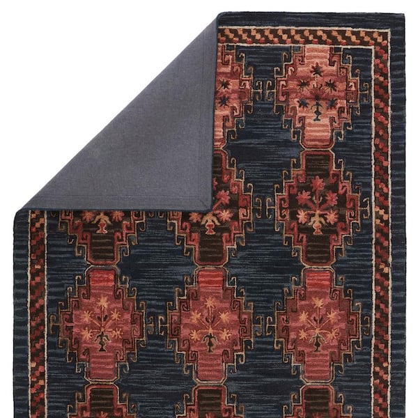 Kyoto Dark Blue/Pink 5 ft. x 8 ft. Tribal Area Rug