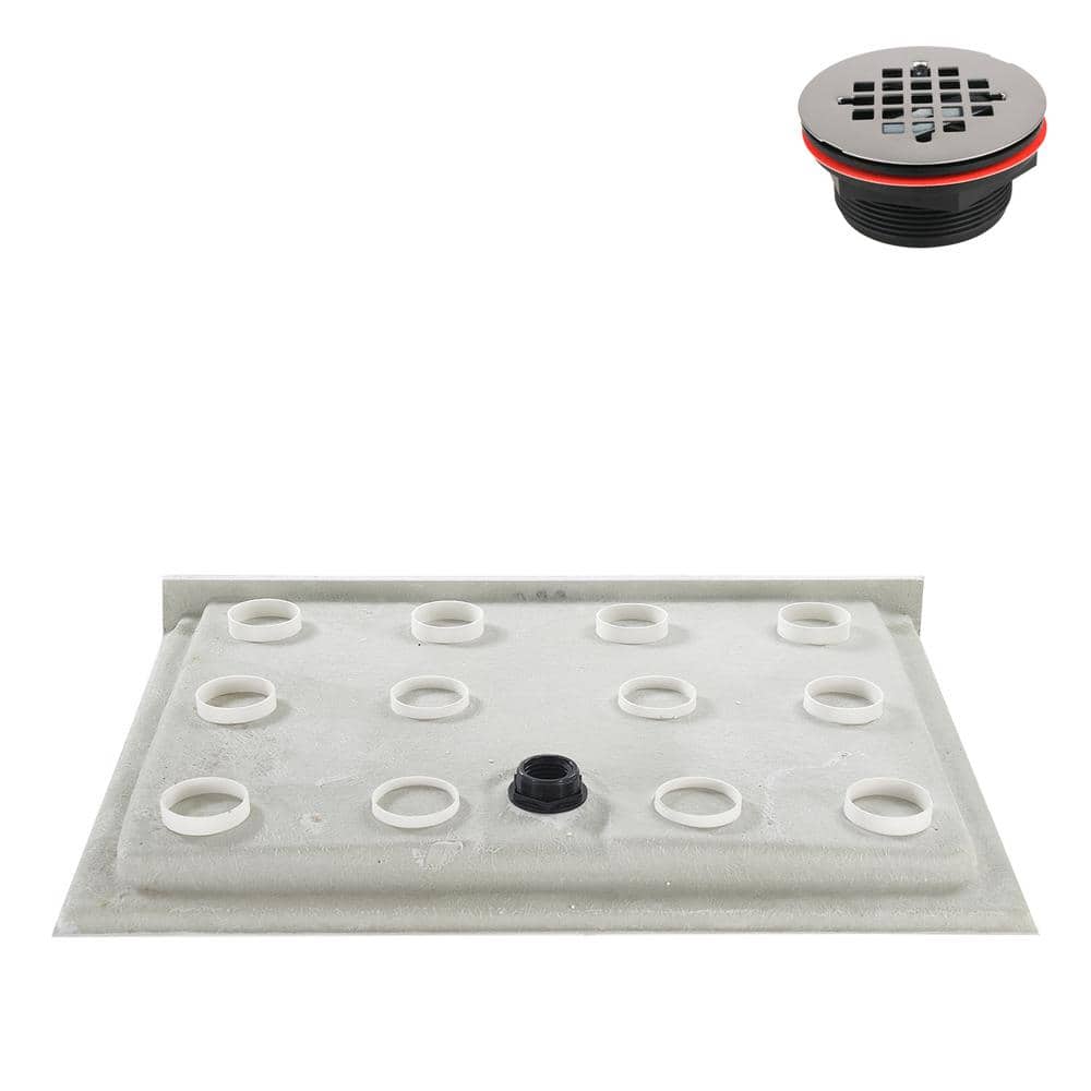 48'' Glossy White Rectangular Acrylic Shower Base with ABS Drain