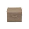 HOUSEHOLD ESSENTIALS 2-Piece Large Storage Box in Latte Linen 7813-1 - The Home  Depot