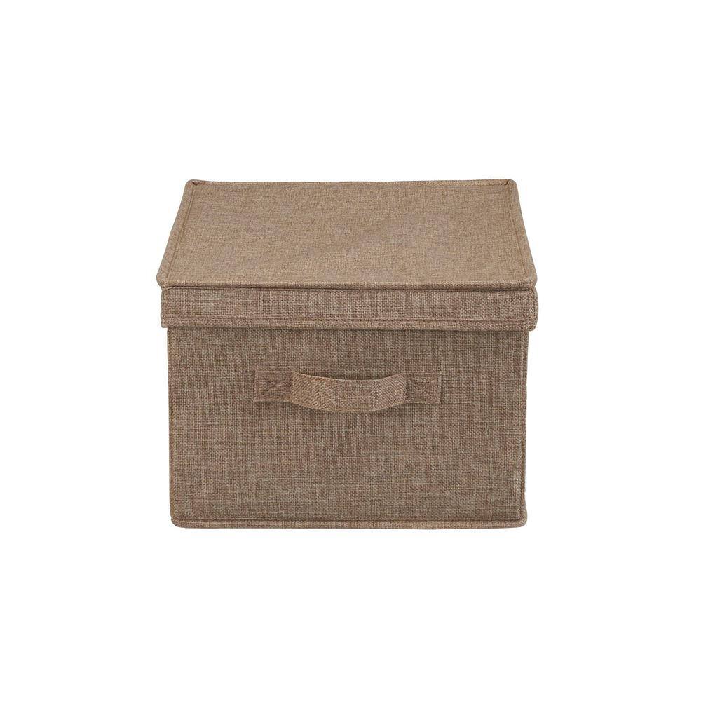 Latte Linen Large Stackable Storage Box with Lid Set