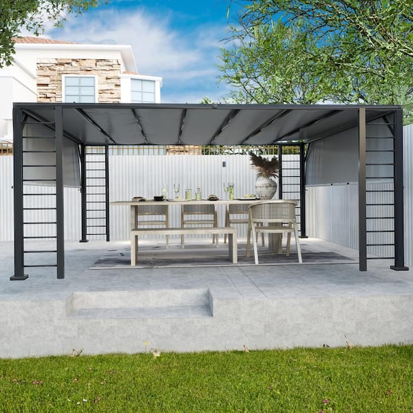 Pergola Kit Siavonce 13 Ft. X 9 Ft. Outdoor Retractable