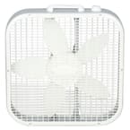 Save-Smart Energy Efficient 20 in. 3 Speed White Box Fan with Built-In Carry Handle