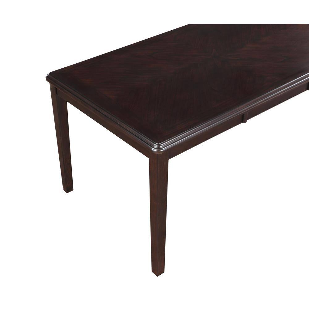 Gia 60" Ebony Wood Dining Set with 4 Black PU Chairs