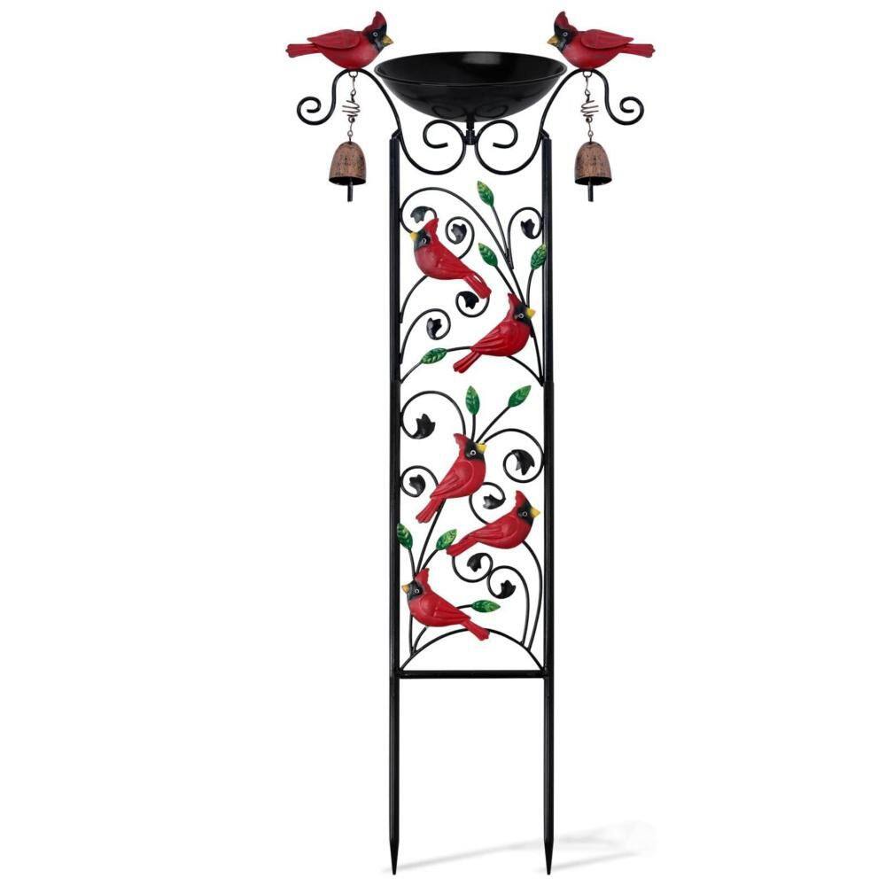 Gallery Detail: Metal Cardinal Bird Bath 35 In Garden Trellis For Climbing