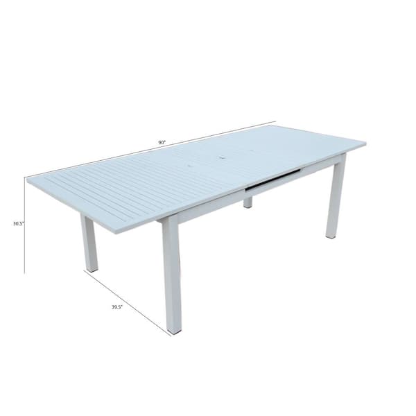 white aluminium outdoor table