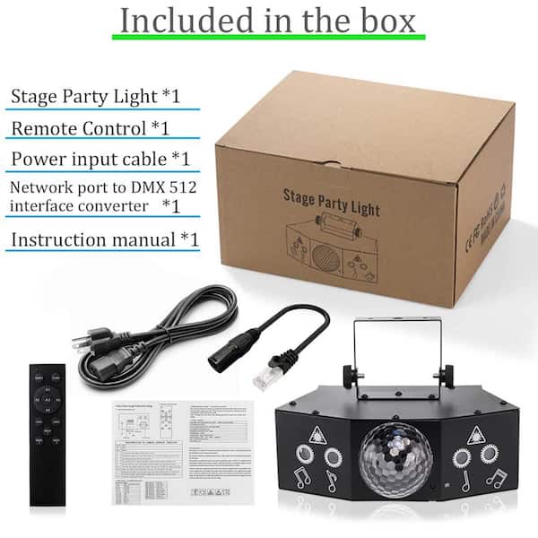 Lukyamzn Dj Party Disco Ball Light Support and Sound Activated, LED Stage Strobe Lighting