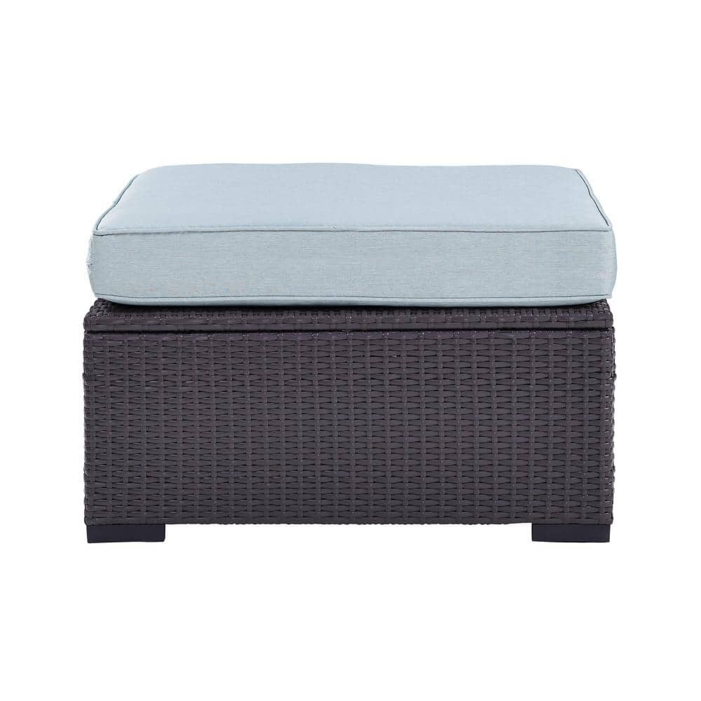 Biscayne 31'' Mist Cushion Resin Wicker Outdoor Ottoman