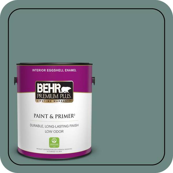 BEHR PREMIUM PLUS 1 gal. #480F-5 Marsh Creek Eggshell Enamel Low Odor Interior Paint & Primer