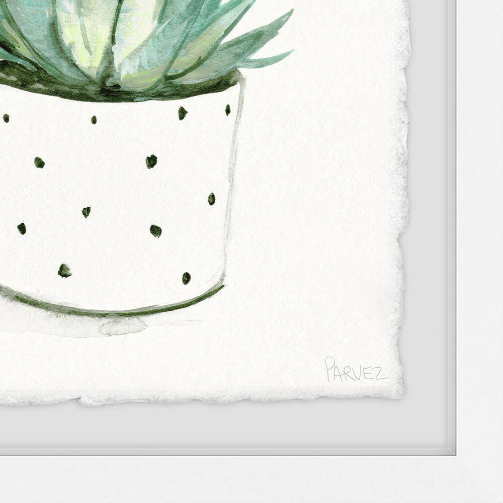 Green Patterned Pots Framed Canvas Print, 8" x 12"