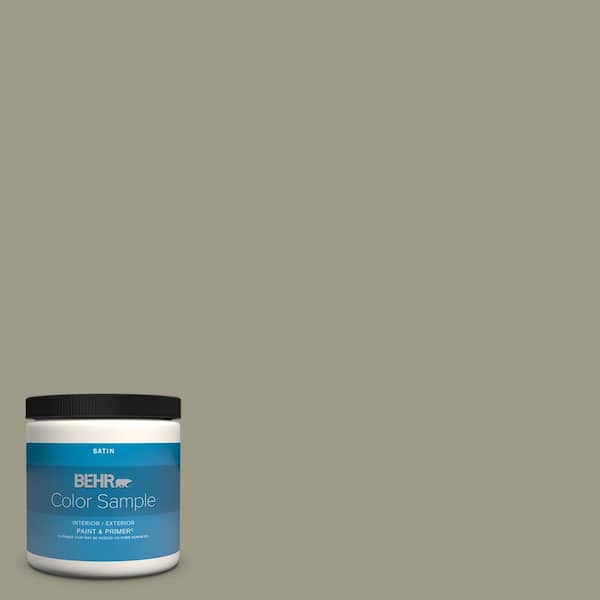 BEHR PREMIUM PLUS 8 oz. #MQ6-26 Milk Thistle Satin Enamel Interior/Exterior Paint & Primer Color Sample