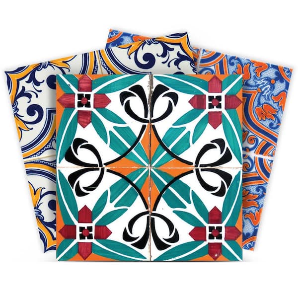 Multicolor H77 6 in. x 6 in. Vinyl Peel and Stick Tile (24 Tiles, 6 Sq. Ft./Pack)