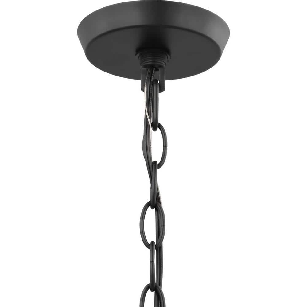 Vertex Matte Black Angular Five Light Chandelier