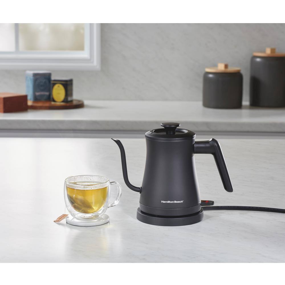 Hamilton Beach Black Stainless Steel Gooseneck Electric Kettle