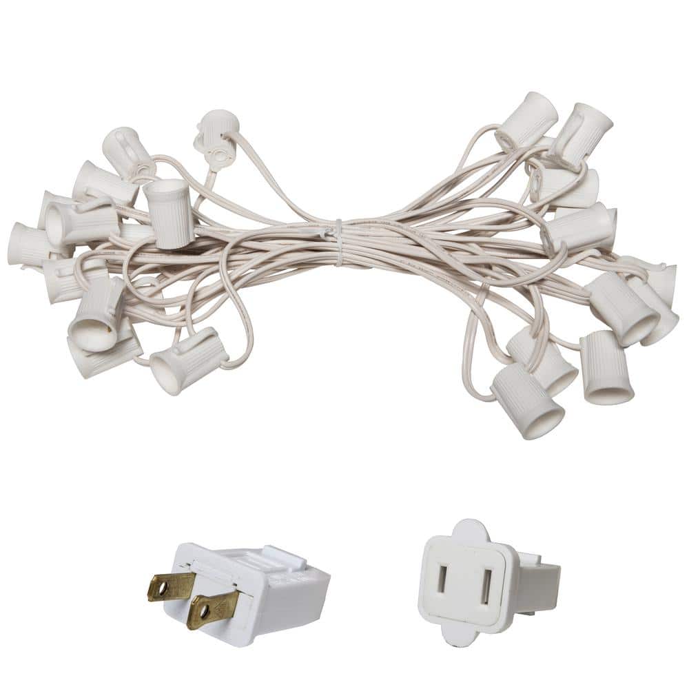 25 Foot C9 Twinkle Clear Christmas Light Set, Hanging String Lights, White  Wire, 1 Each - Harris Teeter