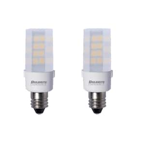 35 - Watt Equivalent Warm White Light T4 (E11) Mini-Candelabra Screw, Dimmable Frost LED Light Bulb 2700K (2-Pack)
