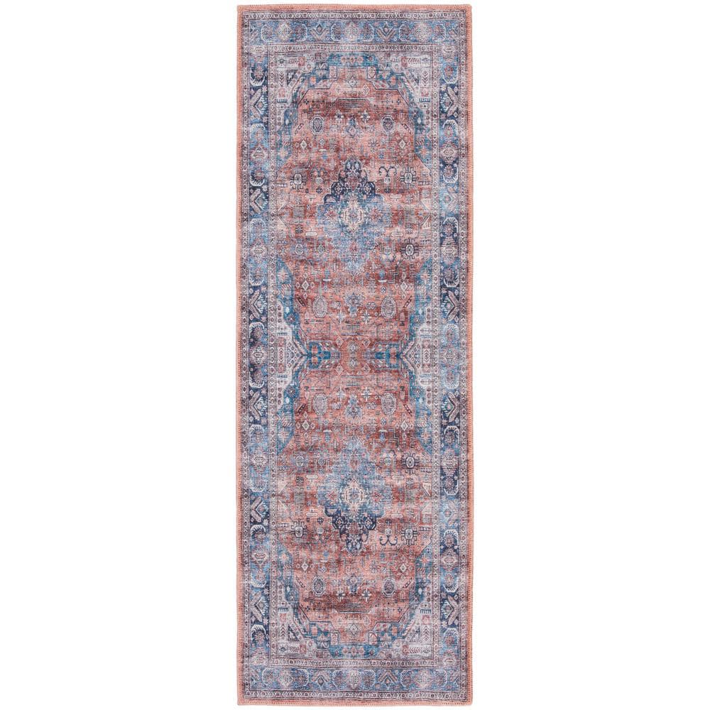 Brilliance Vintage Medallion 2' x 6' Blue Multi Washable Rug