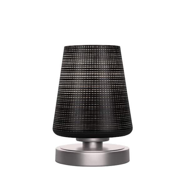 Unbranded Quincy 8.5 in. Graphite Accent Lamp with Glass Shade