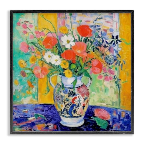 Stupell Industries Bold Bouquet Impression by LSR Design Studio Black Framed Nature Giclee Art Print 24 in. x 24 in.
