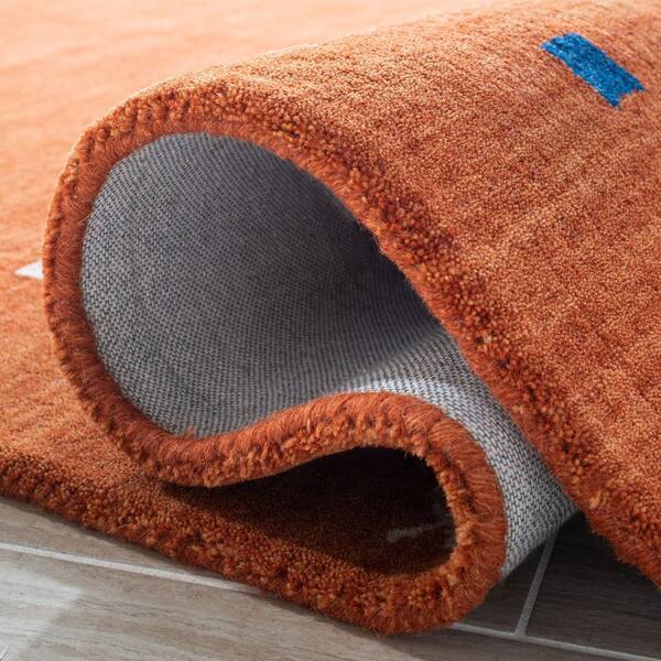 SAFAVIEH Himalaya Rust 6 ft. x 6 ft. Solid Color Striped Square