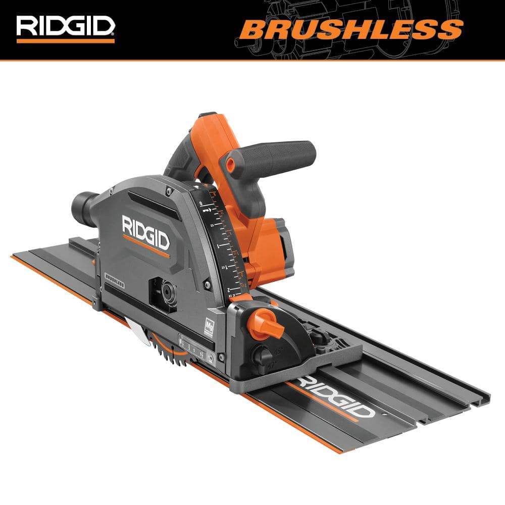 RIDGID 18V Brushless Cordless 6-1/2 in. Track Saw (Tool Only) R48630B The  Home Depot