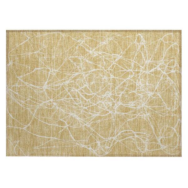 Chantille Machine Washable Indoor/Outdoor Abstract ACN2826 Gold 2 ft. x 3 ft. Accent Rug