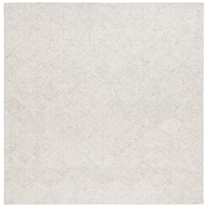 Martha Stewart Gray/Ivory 6 ft. x 6 ft. Concentric Marle Diamonds Square Area Rug