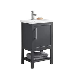Taylor 20 in. W x 15 in. D x 34 in. H Bath Vanity in Dark Gray with Ceramic Vanity Top in White with White Sink
