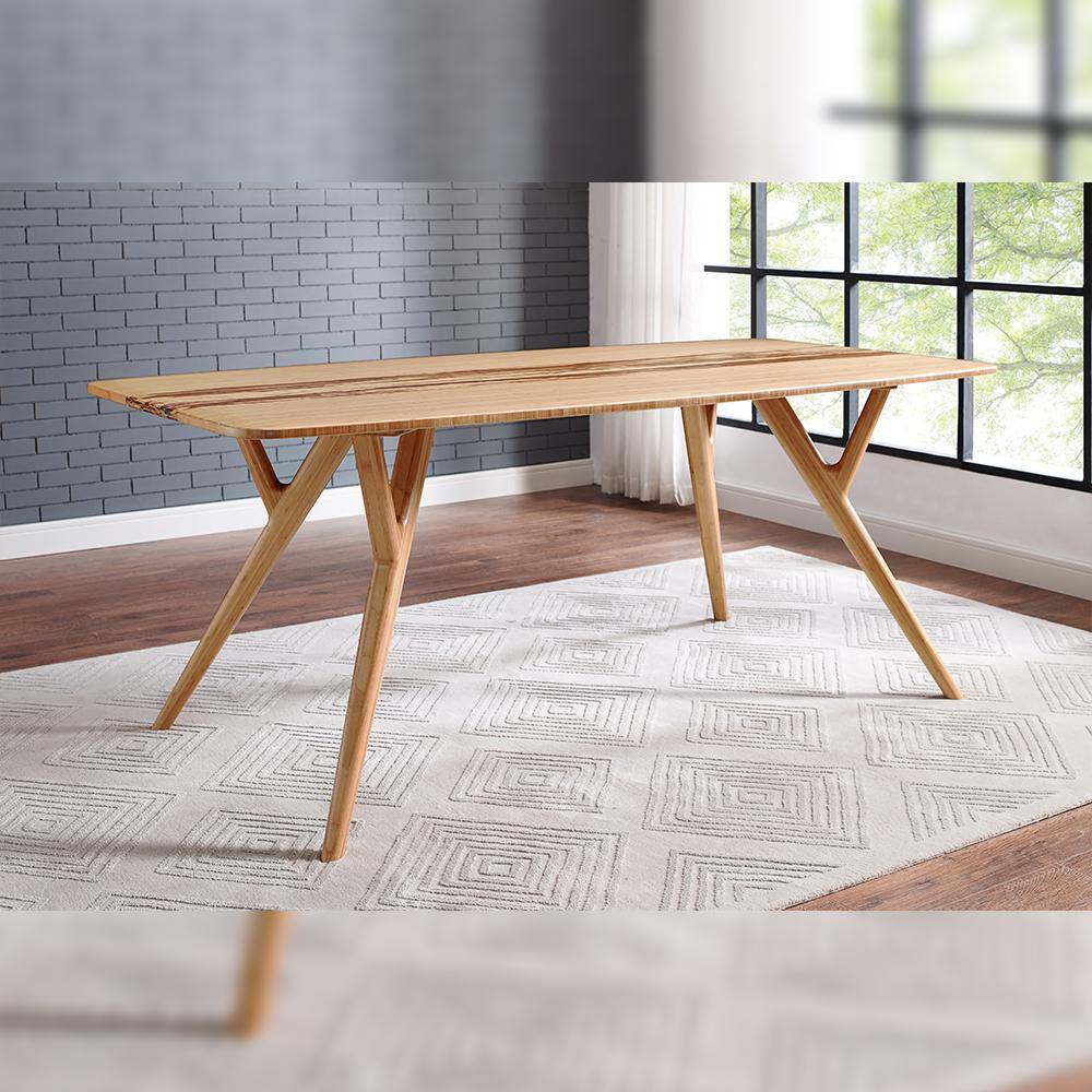 Azara Caramelized Solid Bamboo Contemporary Dining Table