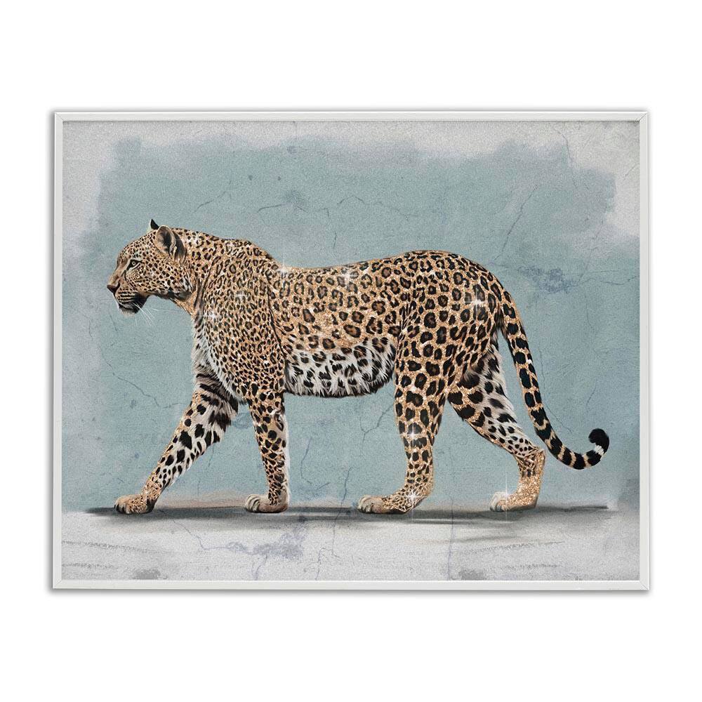 Stepping Glam Leopard by Svetlana Aleynikova White Framed Animal Giclee Art Print 11 in. x 14 in. price history on PriceWatchPro
