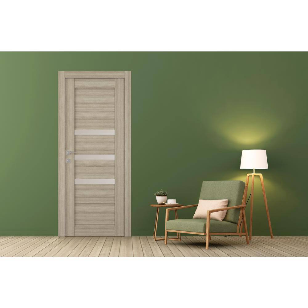 Rita Pine Finish Solid Composite Core Interior Door with Frosted Glass Inserts