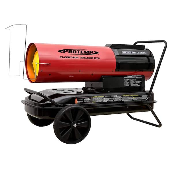 ProTemp 220,000 BTU Forced Air Kerosene/Diesel Space Heater with Silent  Drive PT-220T-SDR - The Home Depot