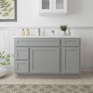 51 in. W x 21 in. D x 32.5 in. H Bath Vanity Cabinet without Top in Gray