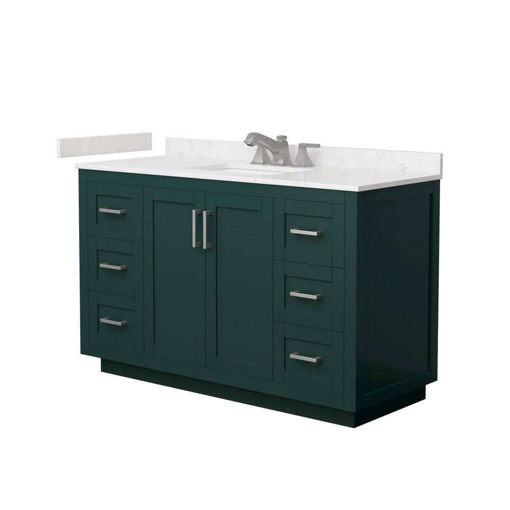 Miranda 54 in. Single Freestanding Green Bath Vanity with Carrara Cultured Marble Top Assembled price history on PriceWatchPro
