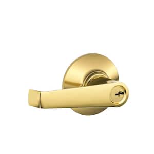 Elan Bright Brass Keyed Entry Door Handle