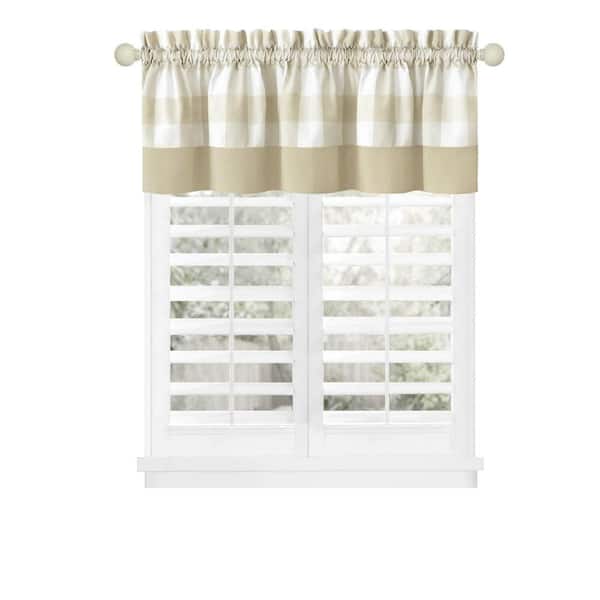 ACHIM Hunter 14 in. L Polyester/Cotton Window Curtain Valance in Tan