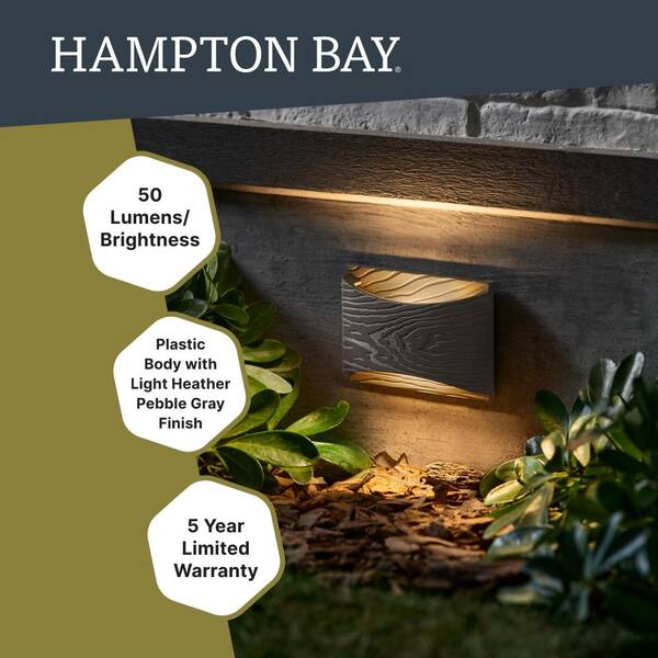 Hampton Bay Low-Voltage Black Outdoor Integrated LED Half Brick