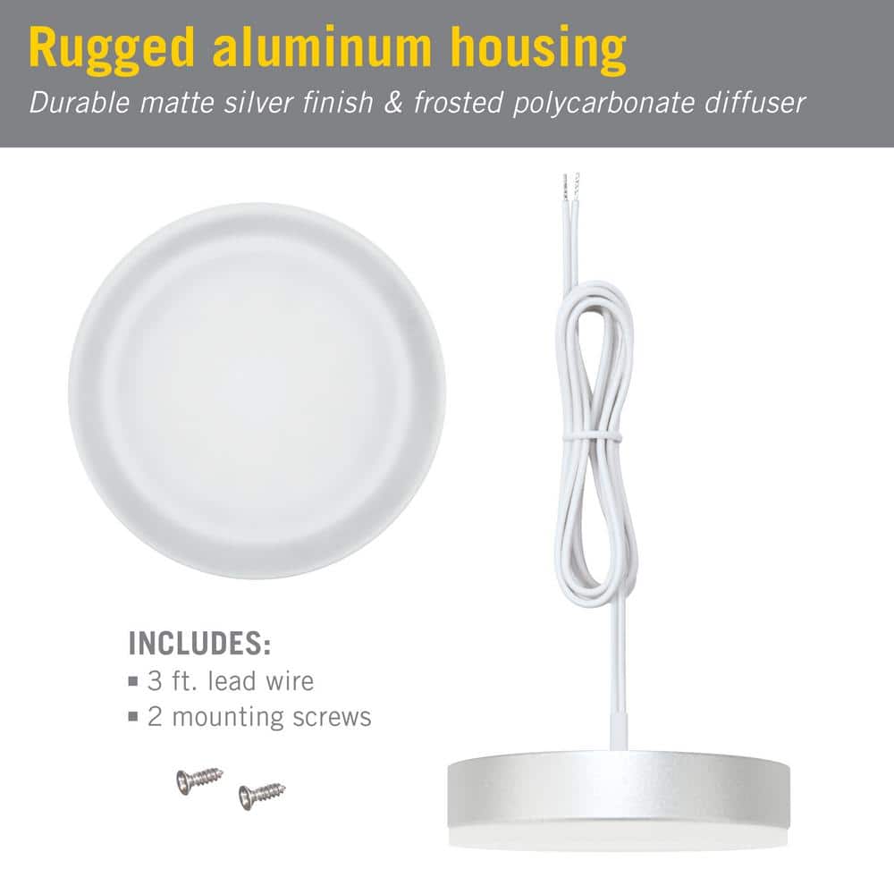 EdgeVue White LED Under Cabinet Puck Light
