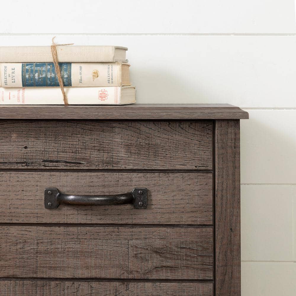 Fall Oak Full Platform Bed with Storage and Headboard