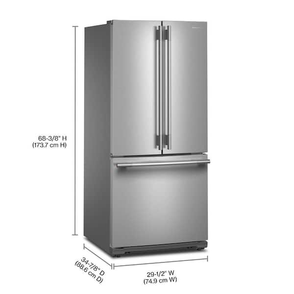 KitchenAid 30 in. 20 cu. ft. Standard Depth French Door