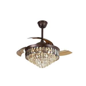 Dimmable 42 in. Integrated LED Indoor Brown Chandelier Ceiling Fan 6-Speeds with Remote Control