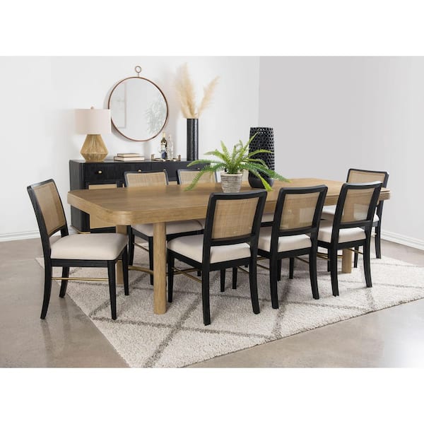 Arini Black Rattan Cane Dining Side Chair (Set of 2)