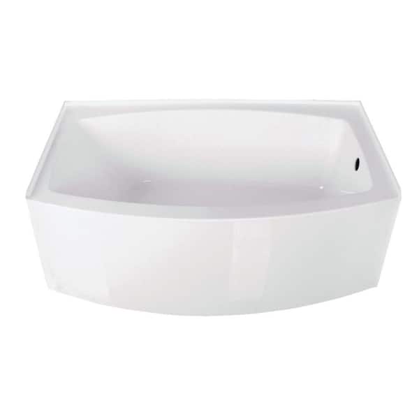 Aqua Eden 60 in. x 37 in. Acrylic Rectangular Alcove Soaking Bathtub with Right Drain in Glossy White